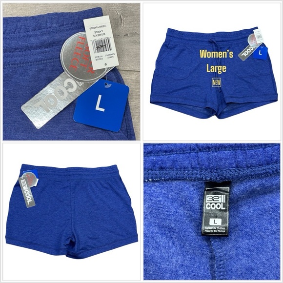 Women’s 32 Degrees Large 12 14 Shorts Fleece Heather Blue Drawstring PullOn NWT - Picture 1 of 8